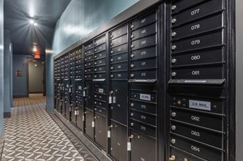 Package lockers and mail room